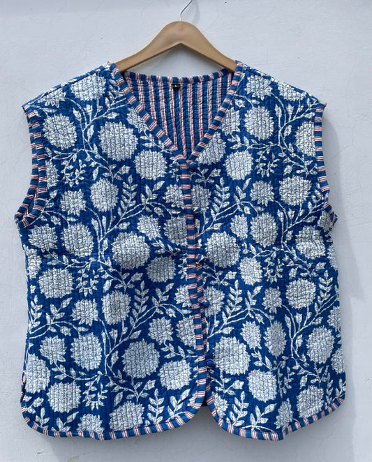 Handmade Cotton Jacket Bohemian Quilted Coat Reversible Winter Coat