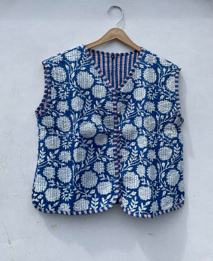 Handmade Cotton Jacket Bohemian Quilted Coat Reversible Winter Coat