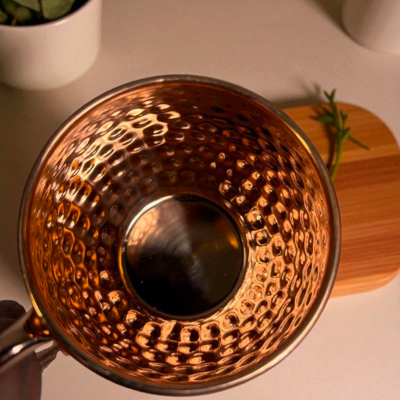 Copper Mugs, 100% Pure Copper Handle mug, Best Travel mug, Bar Gift, Housewarming Gift Set Pack Of 1 Pc