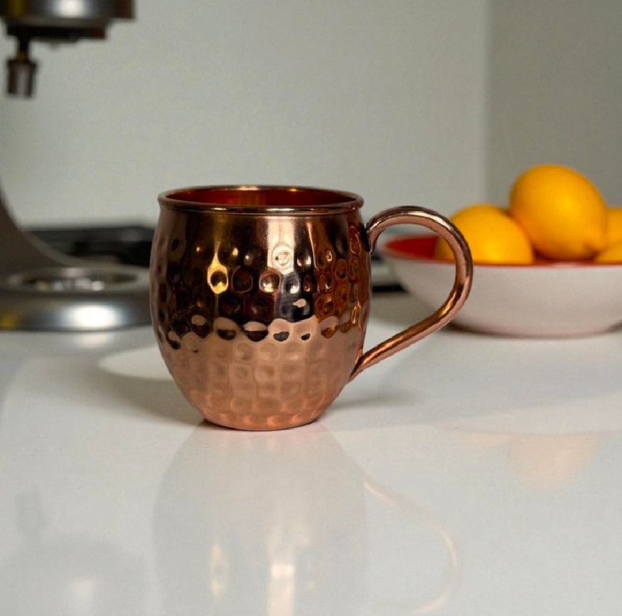 Copper Mugs, 100% Pure Copper Handle mug, Handcrafted mug Best Travel mug, Bar Gift, Housewarming Gift Set Pack Of 1 Pc