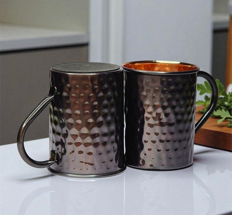 Hammered Pure Copper Mug | 100% Solid Copper Cup | Wellness Gift for Men & Women Pack Of 1 Pc