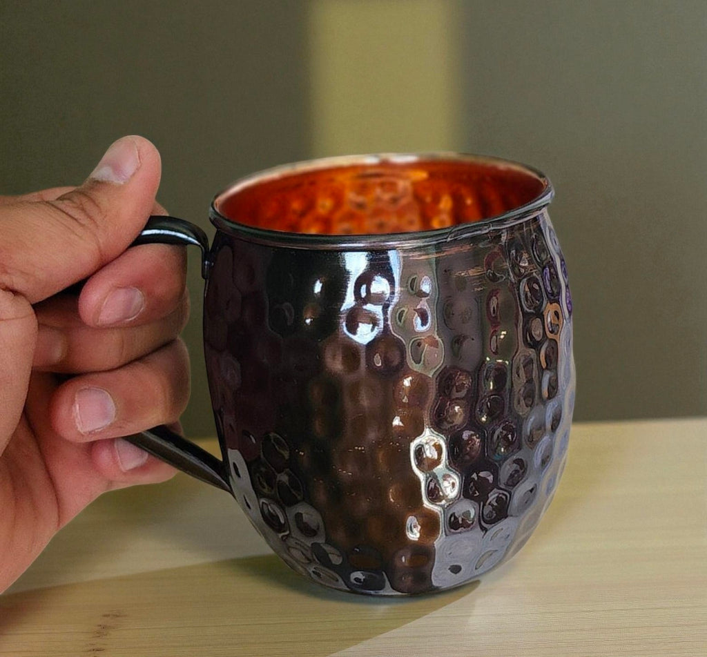 Copper Drinking Mug | Ayurvedic Water Cup | Handmade Copper Wellness Tumbler Pack Of 1 Pc