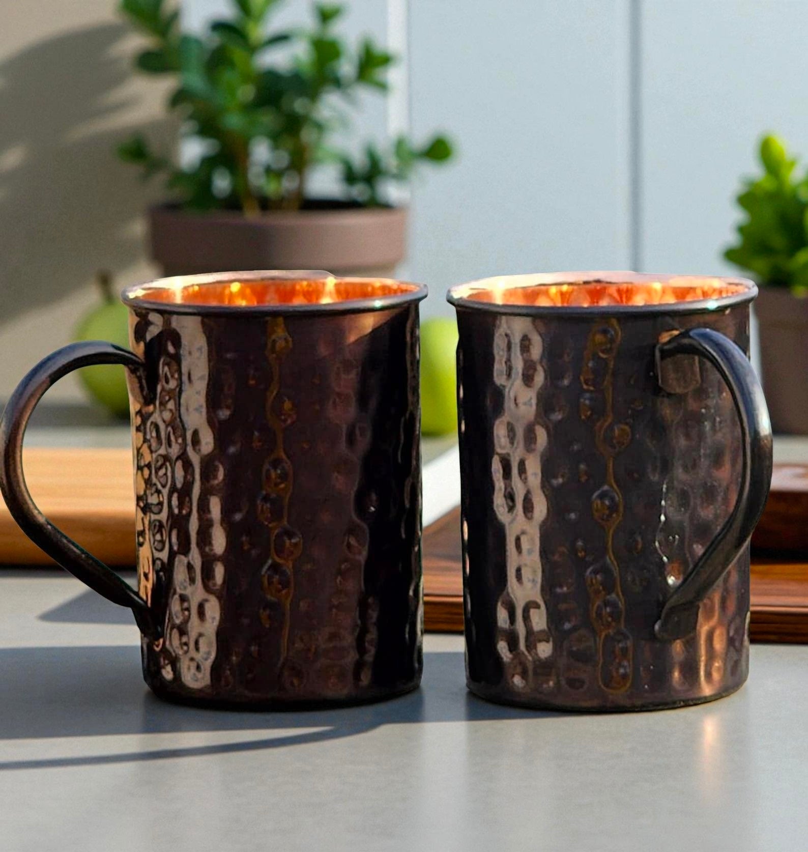 Hammered Pure Copper Mug | 100% Solid Copper Cup | Wellness Gift for Men & Women Pack Of 1 Pc