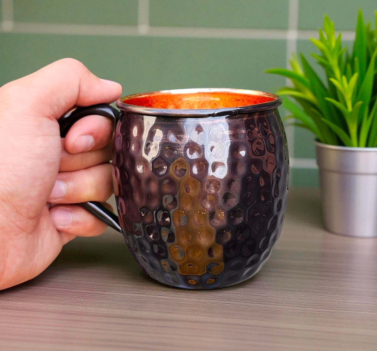 Copper Drinking Mug | Ayurvedic Water Cup | Handmade Copper Wellness Tumbler Pack Of 1 Pc