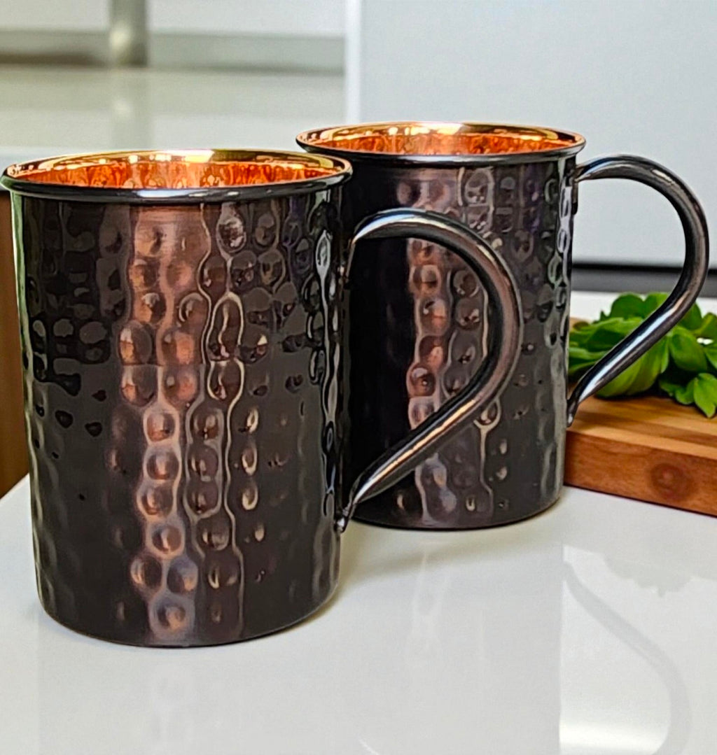 Hammered Pure Copper Mug | 100% Solid Copper Cup | Wellness Gift for Men & Women Pack Of 1 Pc