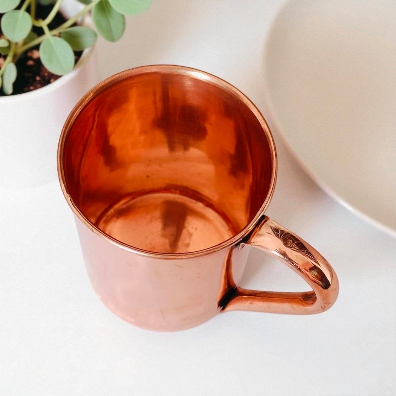 Copper Water Mug | Personalized Ayurvedic Cup | Custom Gift for Birthday or Housewarming Pack Of 1 Pc