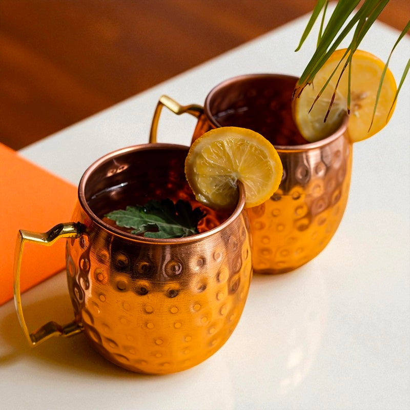 Hammered Copper Mug | 100% Pure Copper Water Cup | Ayurvedic Health Drinkware Gift for Him & Her Pack Of 1 Pc