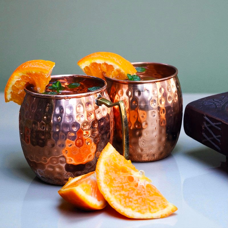 Hammered Copper Mug | 100% Pure Copper Water Cup | Ayurvedic Health Drinkware Gift for Him & Her Pack Of 1 Pc