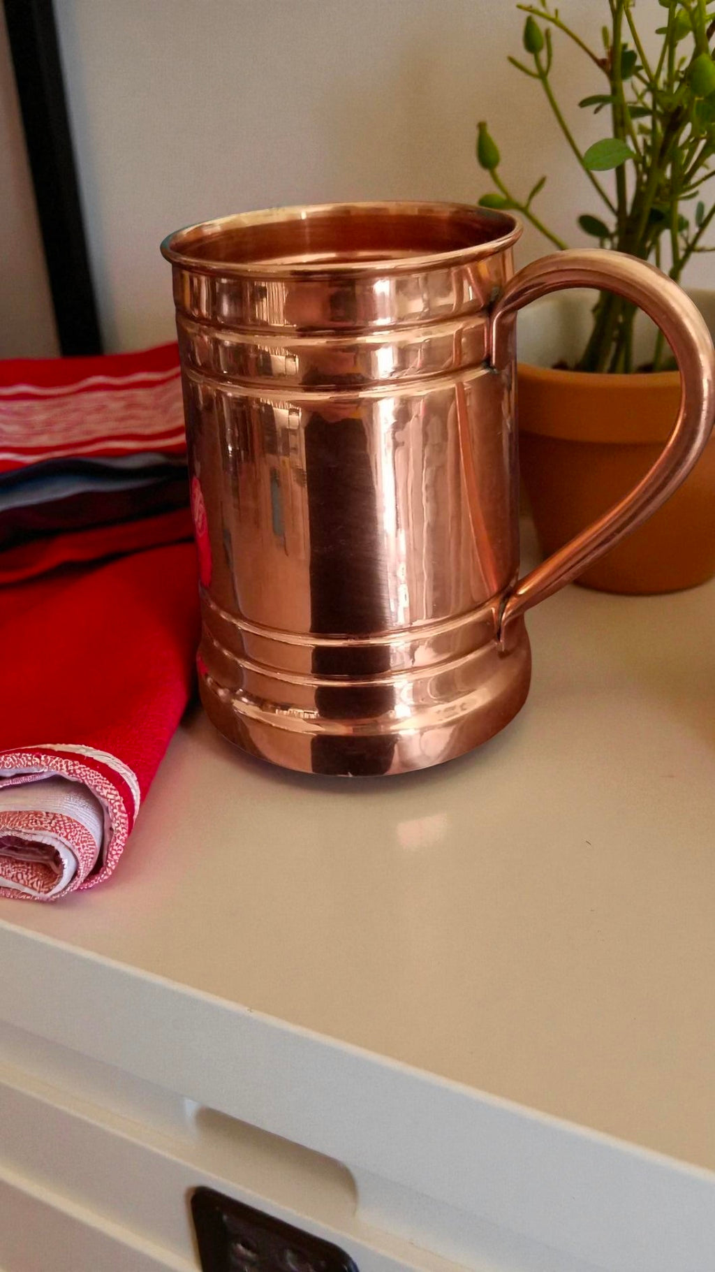 Copper Mug for Water | Handmade Ayurvedic Cup | Wellness Drinkware Gift for Home or Office Pack Of 1 Pc