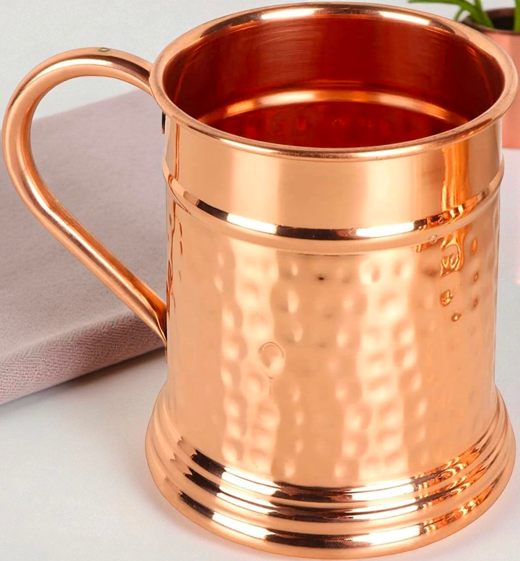 Pure Copper Mug for Water | Handmade Ayurvedic Cup | Wellness Drinkware Gift for Home or Office Pack Of 1 Pc