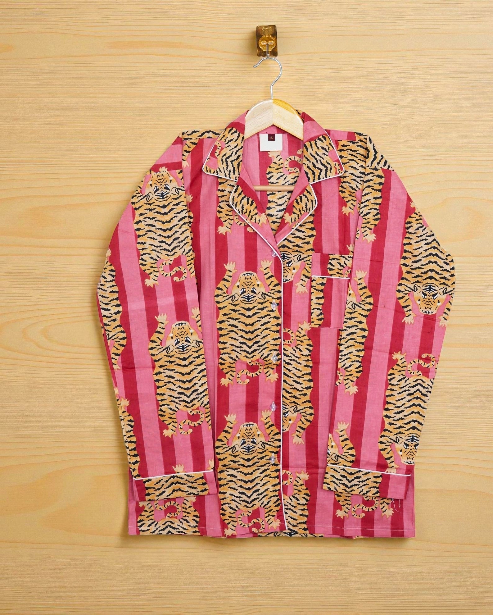 Hand Printed Cotton Pajama Set for Women | Soft Sleepwear Set