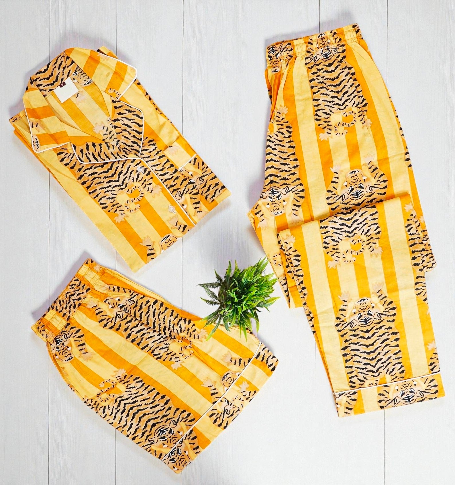 Block Printed Cotton Pajama Set | Handmade Women Nightwear | Summer Sleep 4 Pcs Set