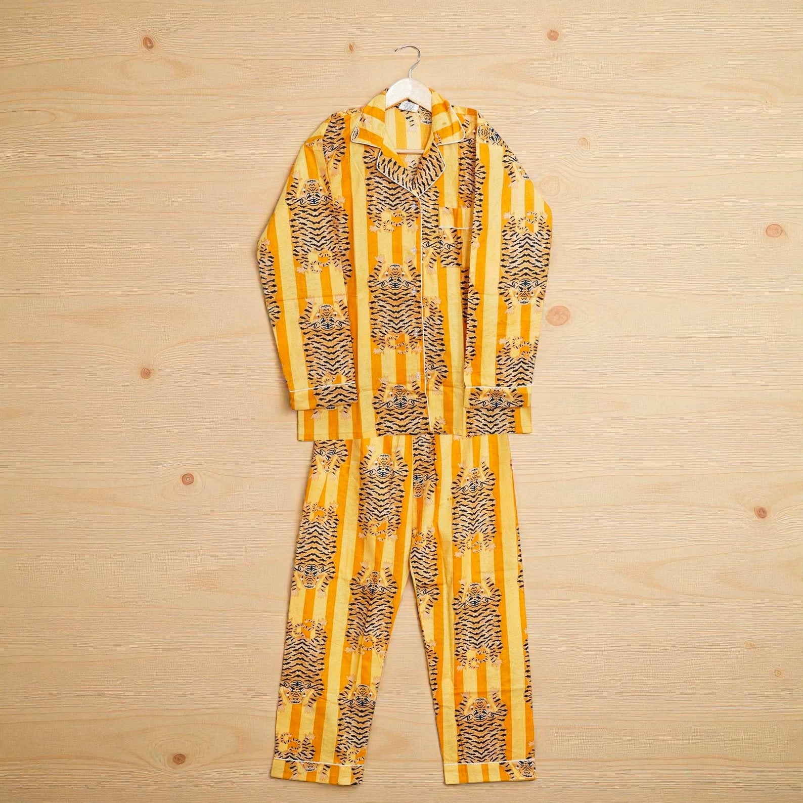 Block Printed Cotton Pajama Set | Handmade Women Nightwear | Summer Sleep 4 Pcs Set