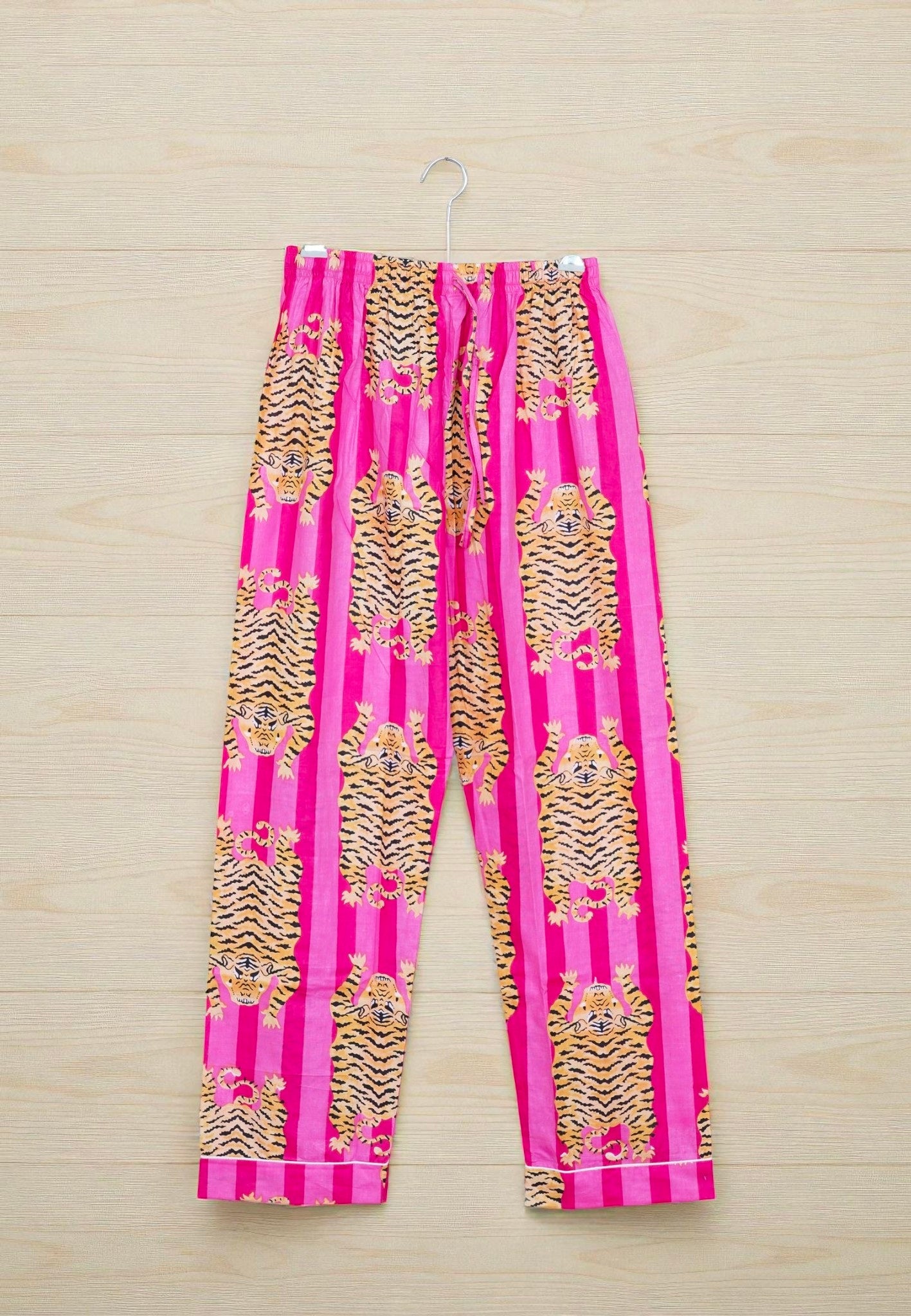 100% Cotton Hand Printed Pajama Set | Comfortable Nightwear for Women 4 Pcs Set