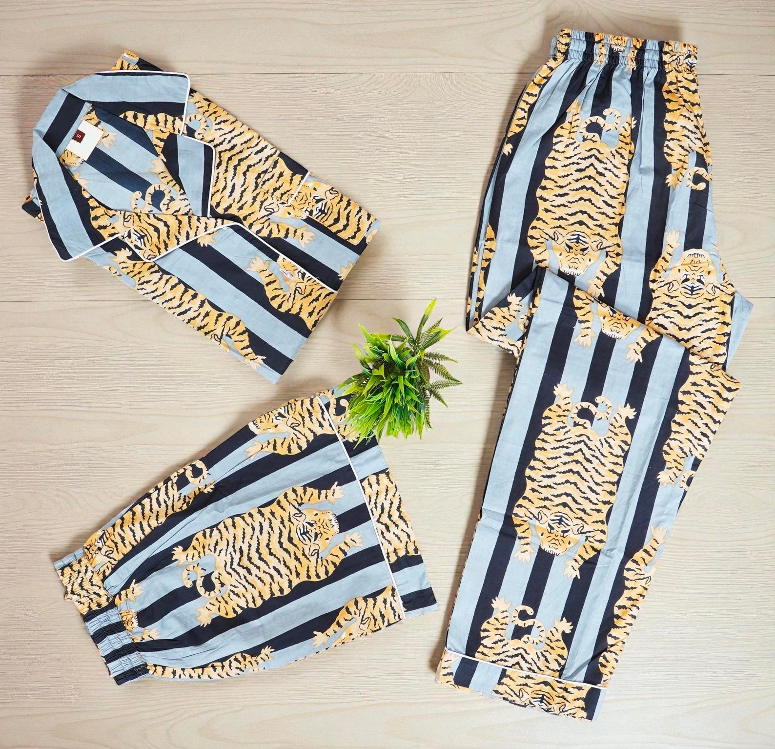 Handmade Cotton Pajama Set for Women | Block Print Loungewear | Cozy Sleep 4 Pcs Set