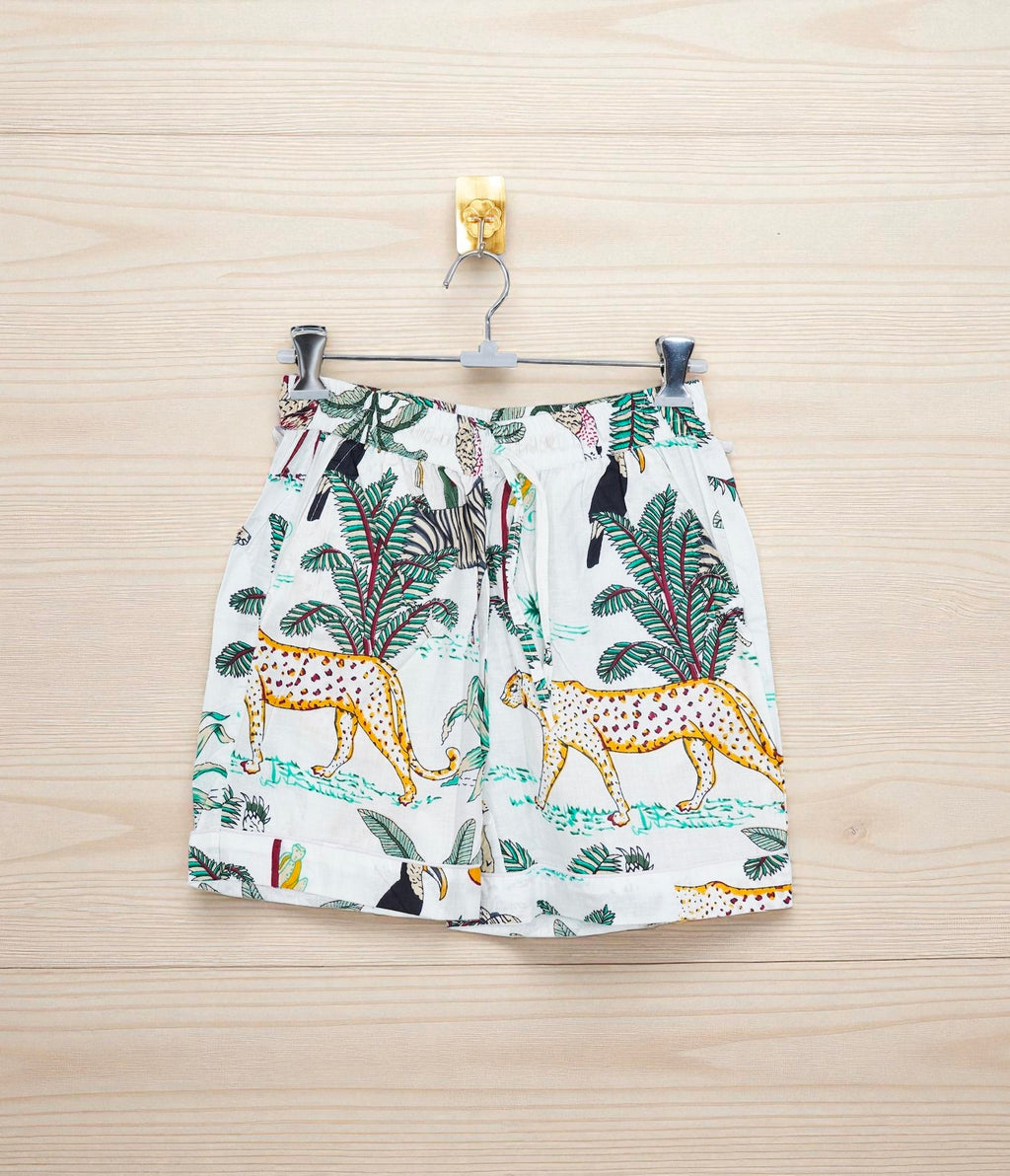 Soft Cotton Women Pajama Set | Hand Printed Sleepwear | Relaxed Fit Loungewear 4 Pcs Set