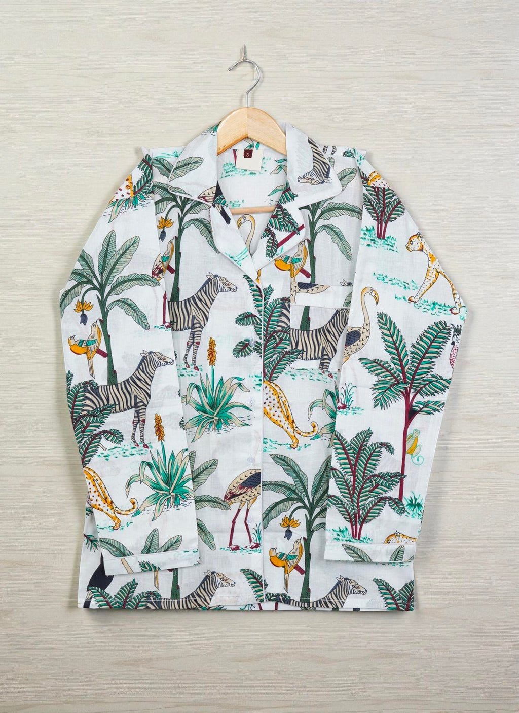 Soft Cotton Women Pajama Set | Hand Printed Sleepwear | Relaxed Fit Loungewear 4 Pcs Set