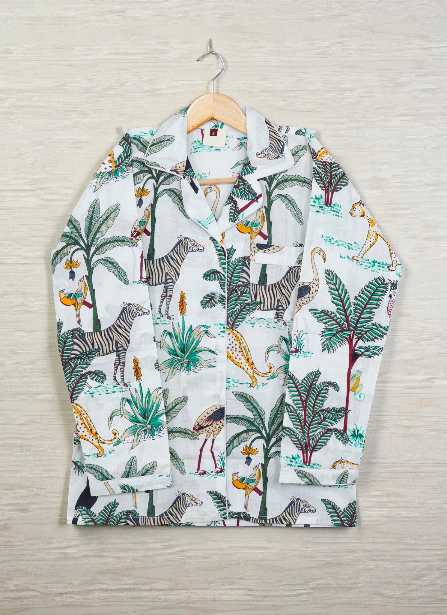 Soft Cotton Women Pajama Set | Hand Printed Sleepwear | Relaxed Fit Loungewear 4 Pcs Set