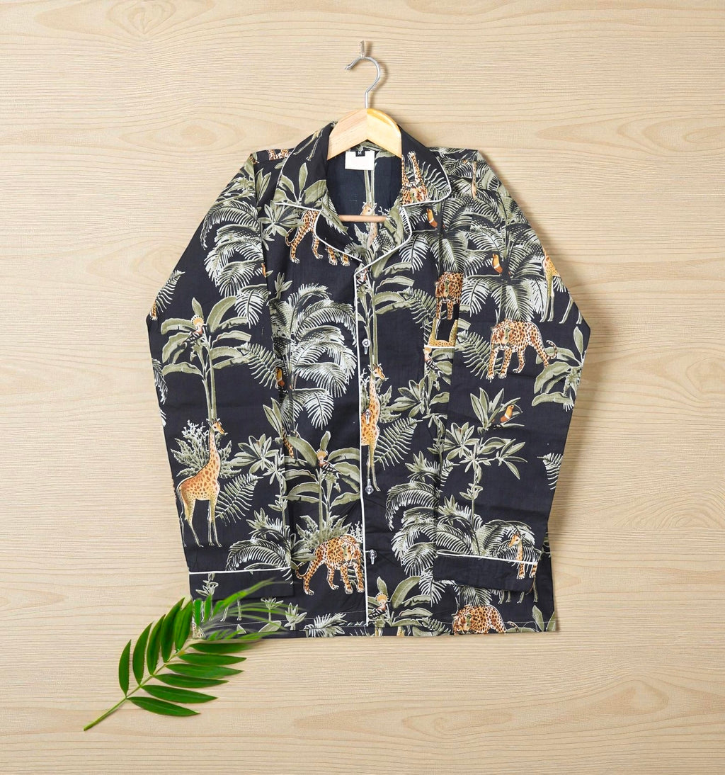 Hand Block Print Cotton Pajama Set | Women Lounge Wear | Eco Friendly Sleepwear 4 Pcs Set