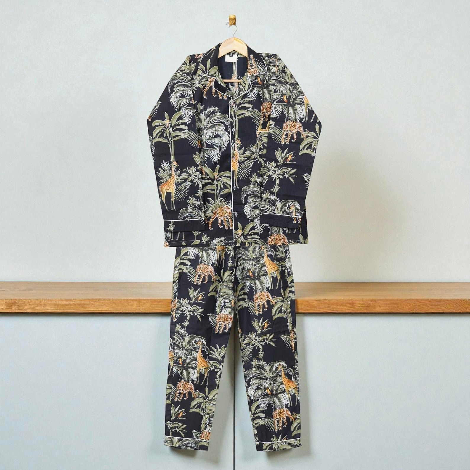 Hand Block Print Cotton Pajama Set | Women Lounge Wear | Eco Friendly Sleepwear 4 Pcs Set