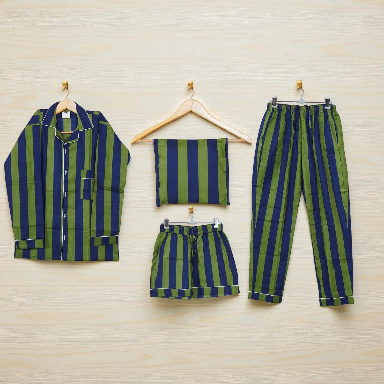 Pure Cotton Pajama Set for Women | Handmade Block Print | Sleep & Lounge 4 Pcs Set
