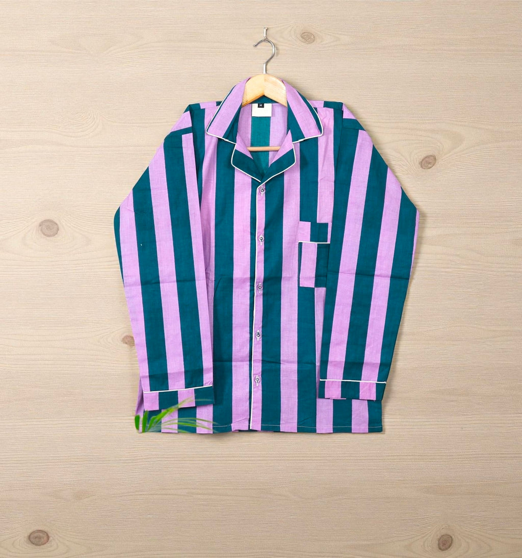 Women Floral Cotton Pajama Set | Hand Printed Sleepwear | Boho Night Suit 4 Pcs Set