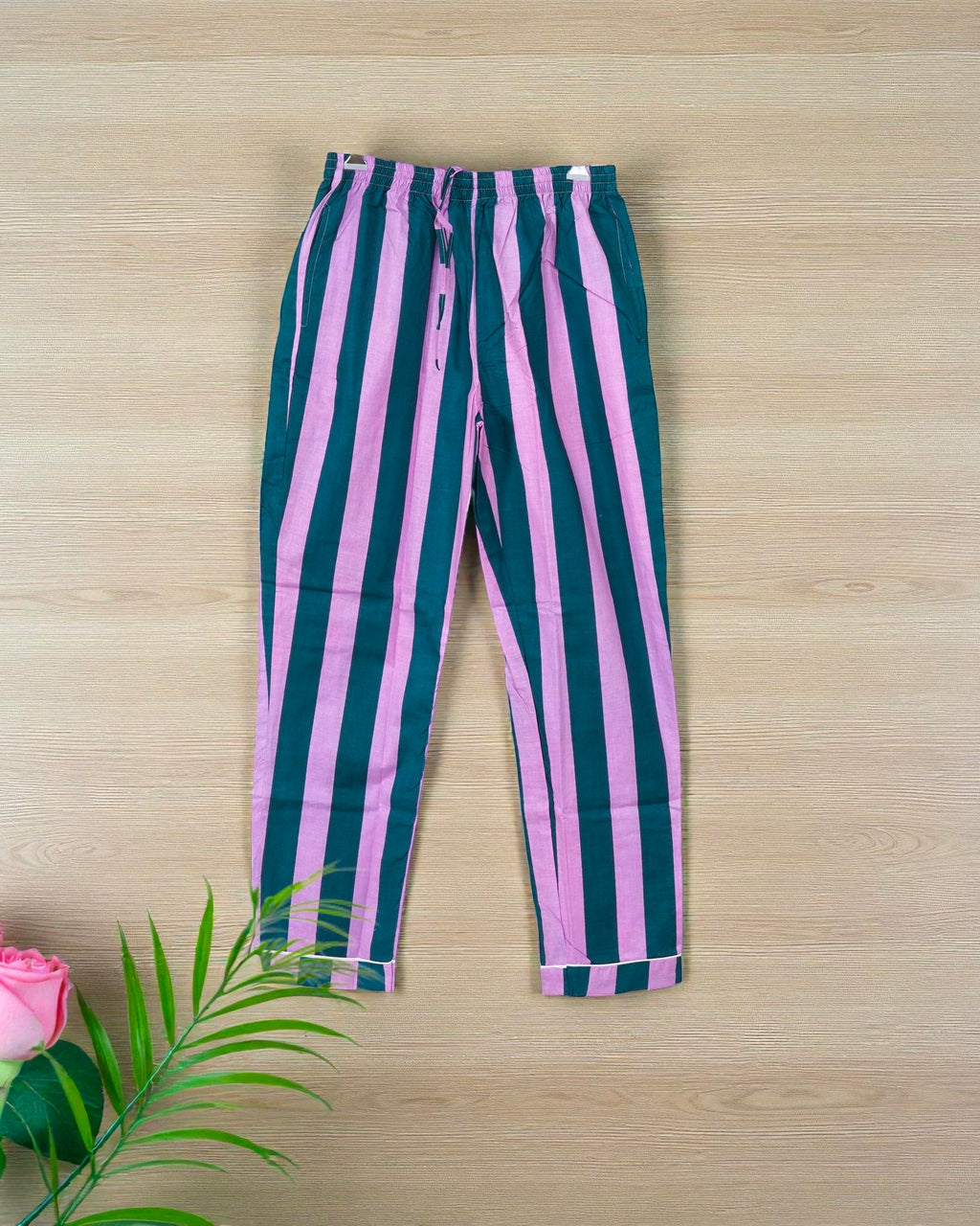 Women Floral Cotton Pajama Set | Hand Printed Sleepwear | Boho Night Suit 4 Pcs Set