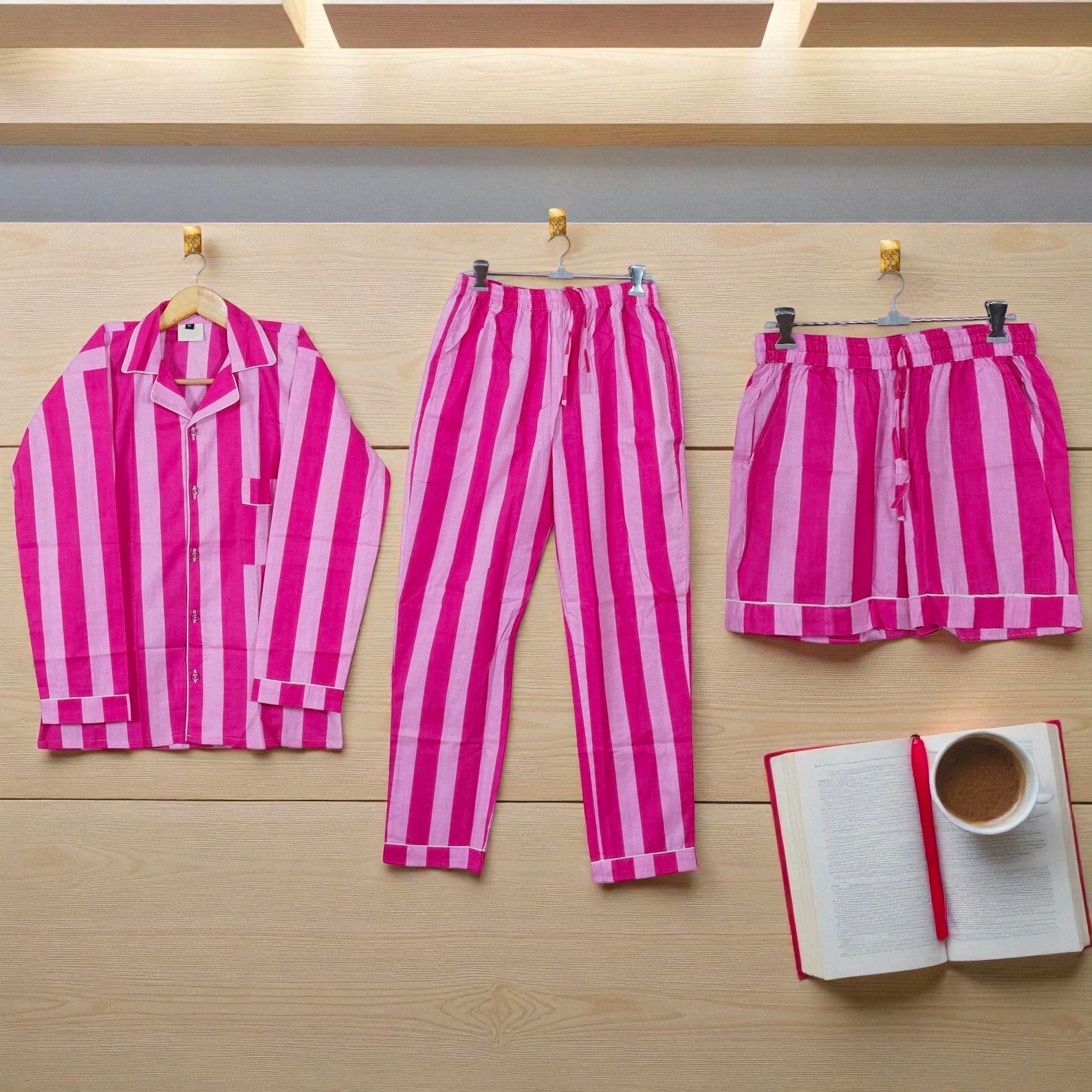 Cotton Printed Pajama Set | Handcrafted Women Sleep Set | Summer Nightwear 4 Pcs Set