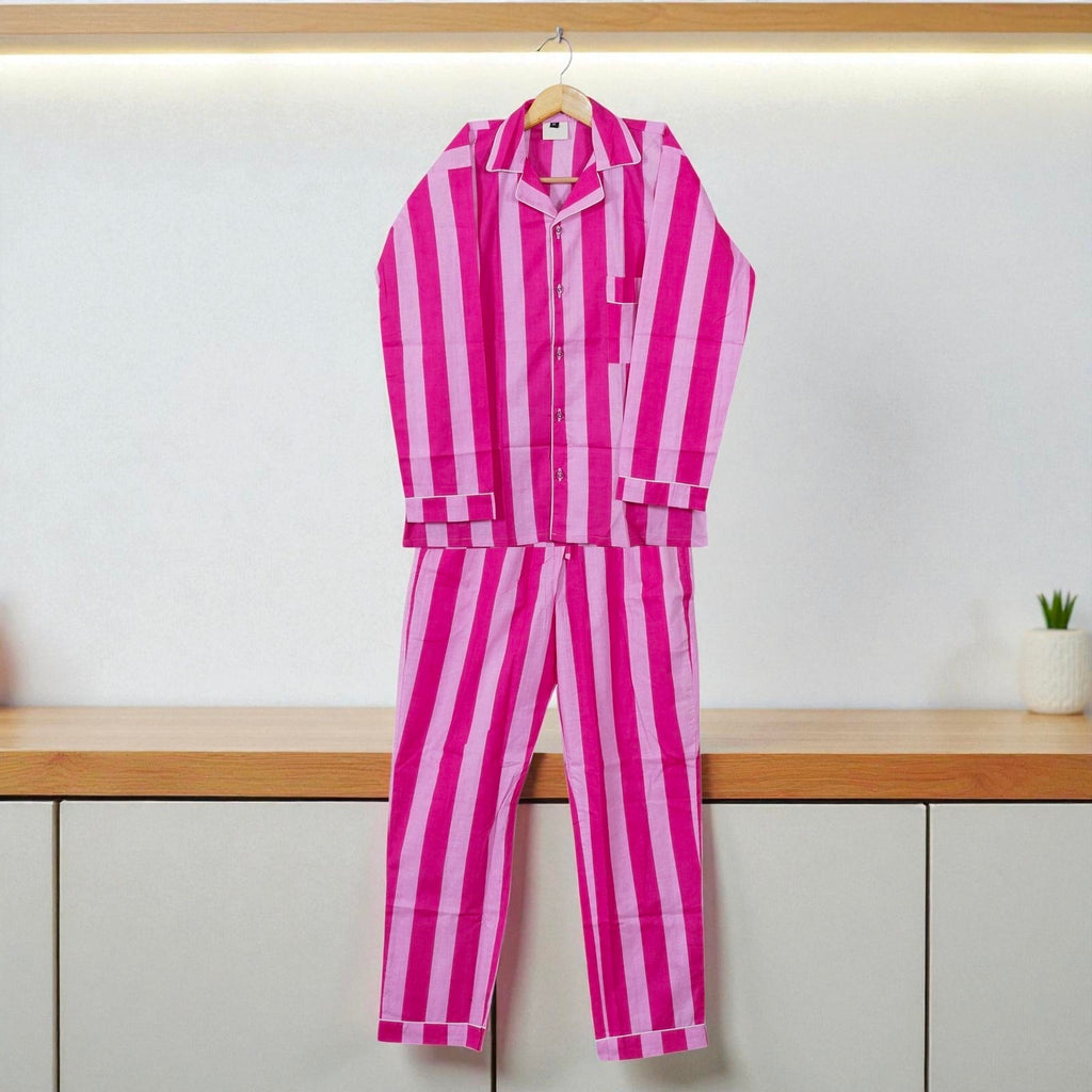 Cotton Printed Pajama Set | Handcrafted Women Sleep Set | Summer Nightwear 4 Pcs Set