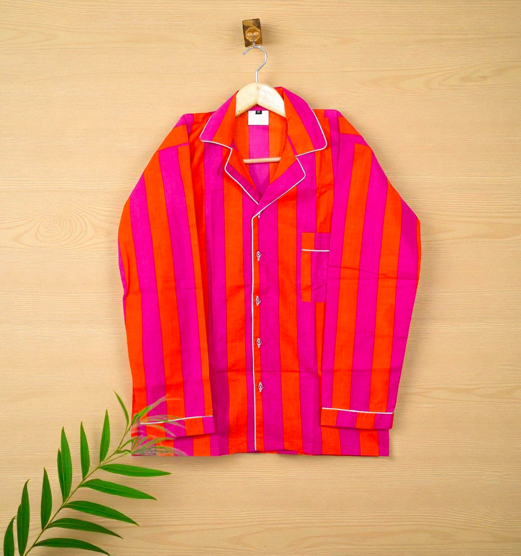 Hand Printed Cotton Sleep Set | Lightweight Pajama Set for Women | Relax Fit 4 Pcs Set