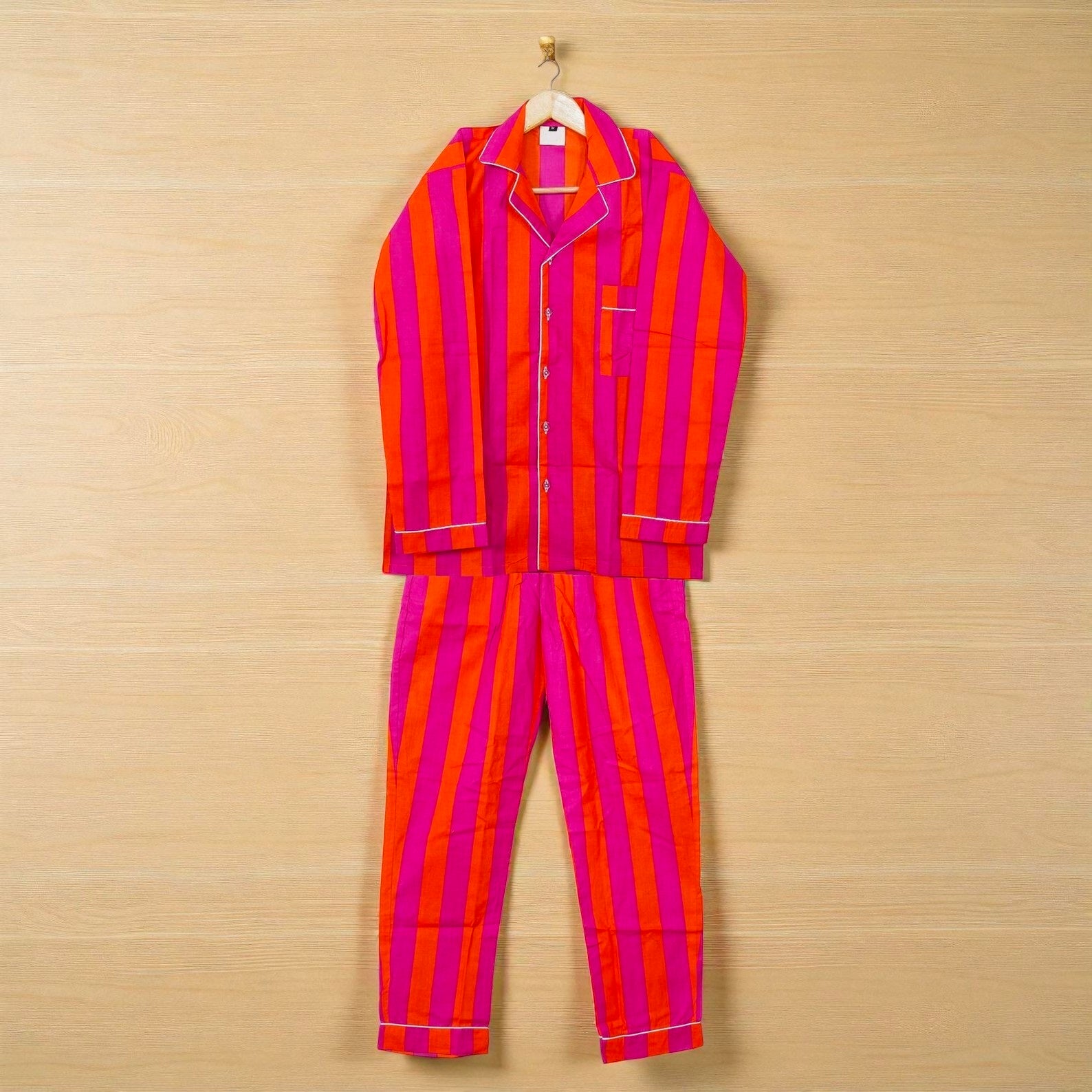 Hand Printed Cotton Sleep Set | Lightweight Pajama Set for Women | Relax Fit 4 Pcs Set