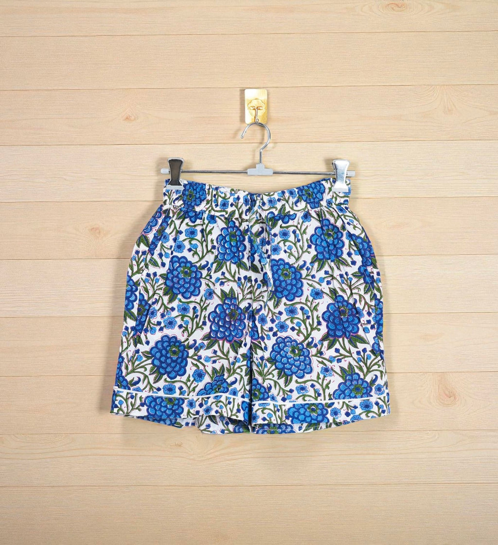 Indian Hand Printed Pajama Set | Soft Cotton Nightwear | Gift for Her 4 Pcs Set