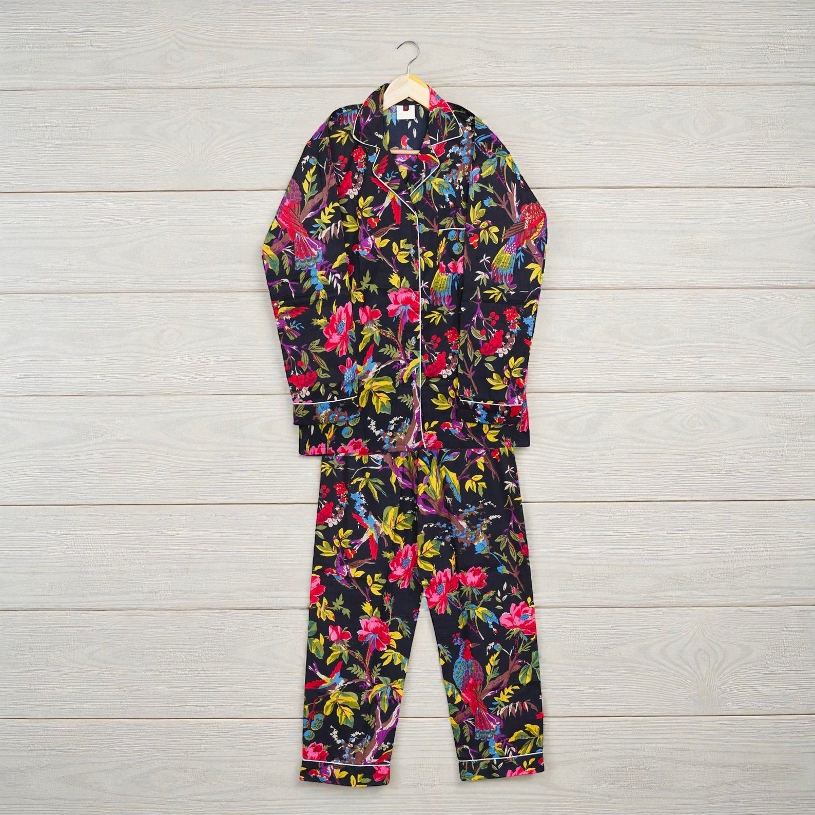 Women’s Cotton Pajama Set | Hand Block Printed | Artisanal Sleepwear 4 Pcs Set