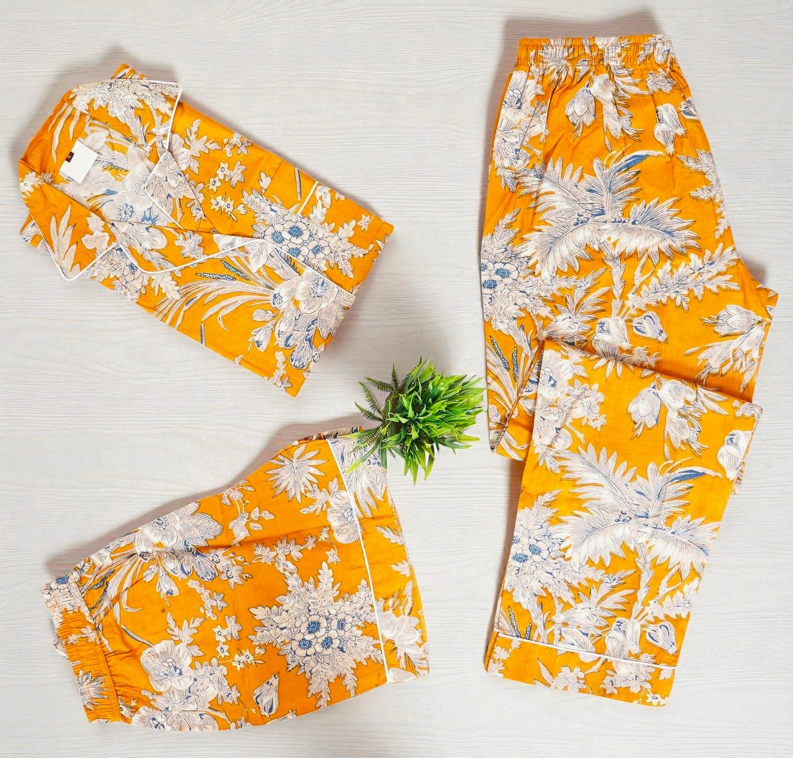 Block Print Pajama Set | Women’s Cotton Sleepwear | Handmade Nightwear 4 Pcs Set