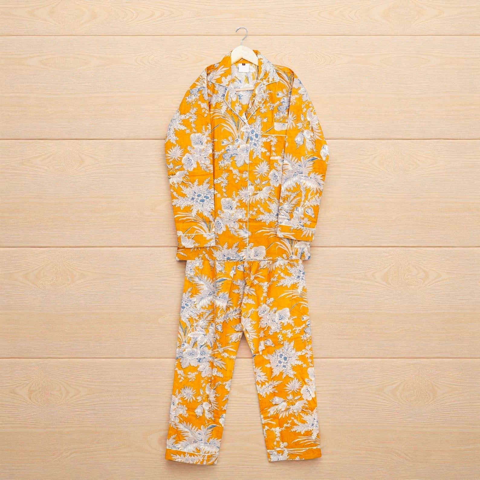 Block Print Pajama Set | Women’s Cotton Sleepwear | Handmade Nightwear 4 Pcs Set