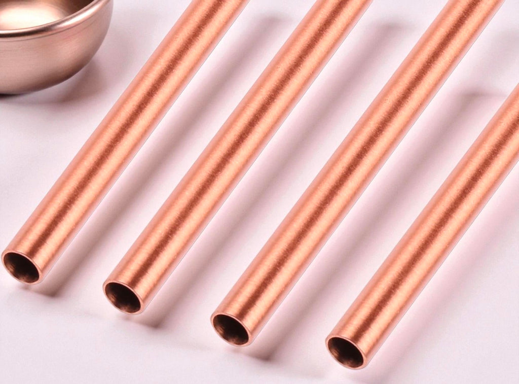 Handcrafted Pure Copper Straw Set | Sustainable & Reusable Drinkware Gift