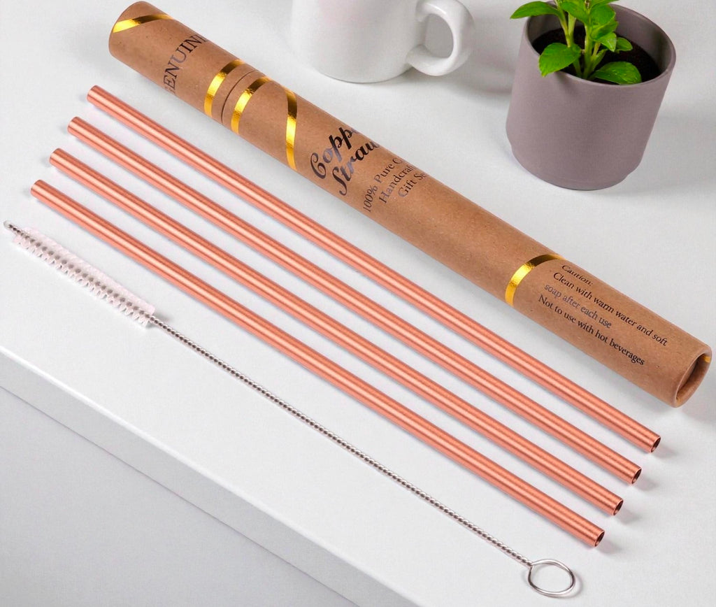 Pure Copper Drinking Straw | Eco-Friendly Reusable Straw Pack Of 1 Pc