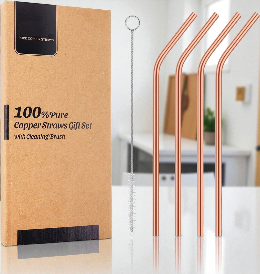 Natural Pure Copper Straw | Ayurvedic Reusable Drinking Straw Pack Of 1 Pc