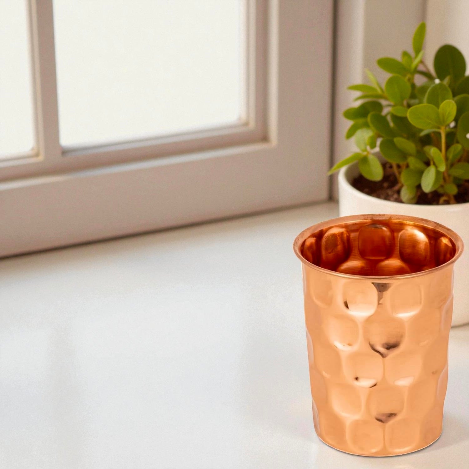 Pure Copper Water Glass | Handmade Ayurvedic Drinking Tumbler Pack Of 1 Pc
