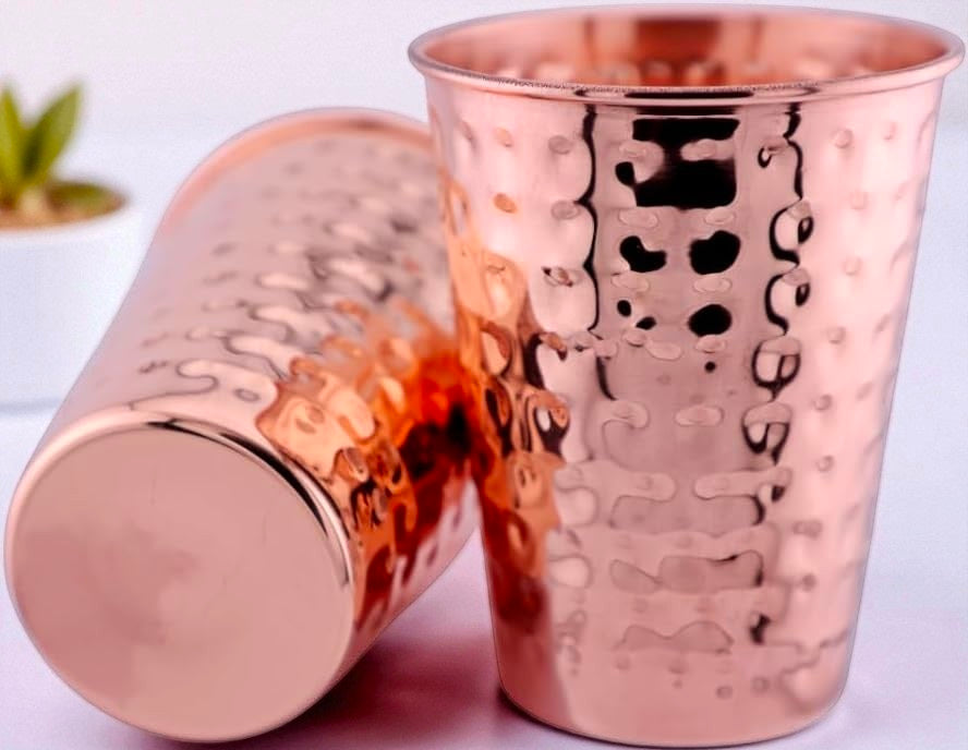 100% Pure Copper Glass for Drinking Water | Handcrafted Copper Tumbler Pack Of 1 Pc