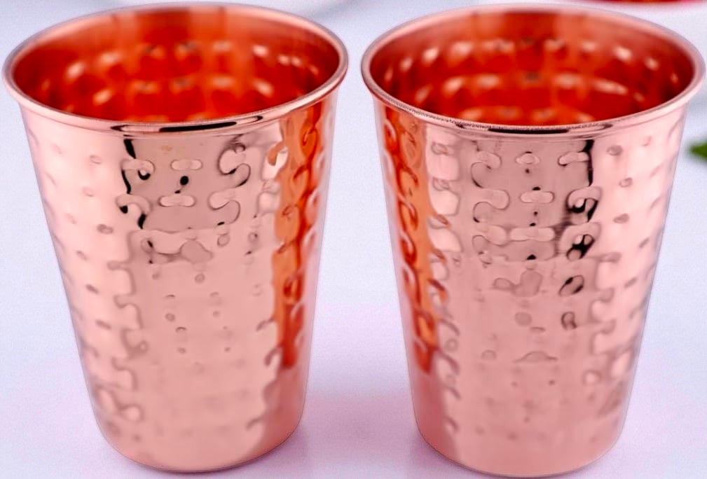 100% Pure Copper Glass for Drinking Water | Handcrafted Copper Tumbler Pack Of 1 Pc