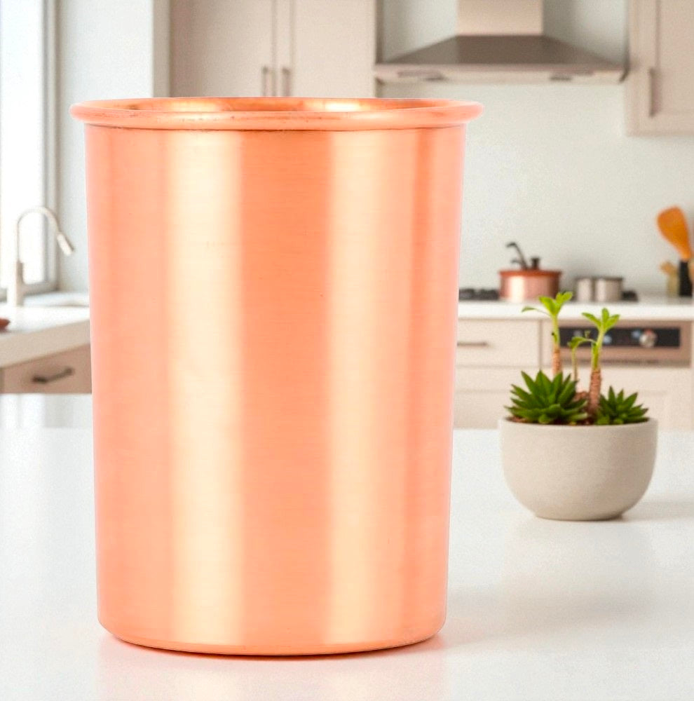 Handmade Pure Copper Water Glass | Ayurvedic Healthy Lifestyle Pack Of 1 Pc