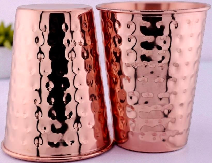 100% Pure Copper Glass for Drinking Water | Handcrafted Copper Tumbler Pack Of 1 Pc