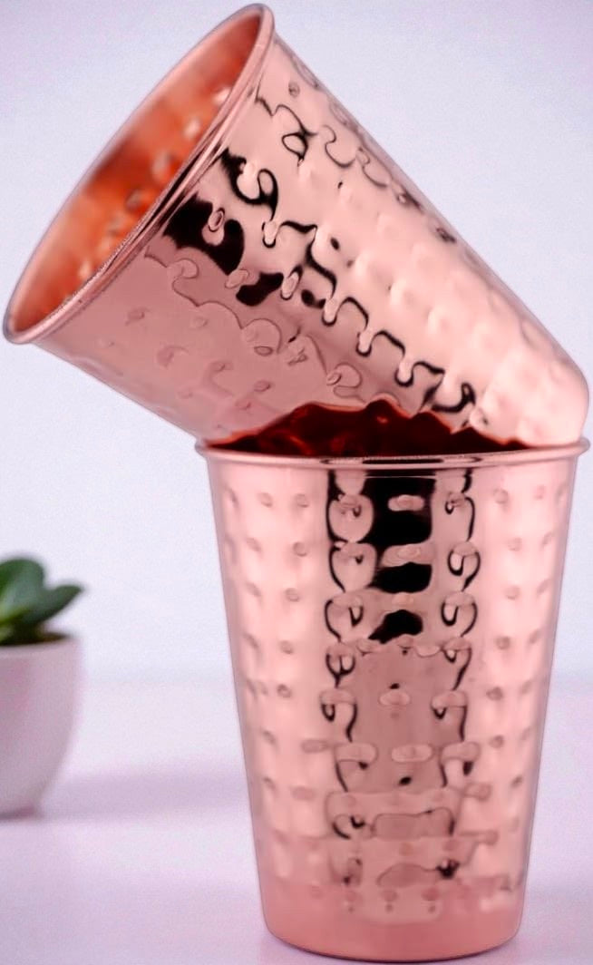 100% Pure Copper Glass for Drinking Water | Handcrafted Copper Tumbler Pack Of 1 Pc