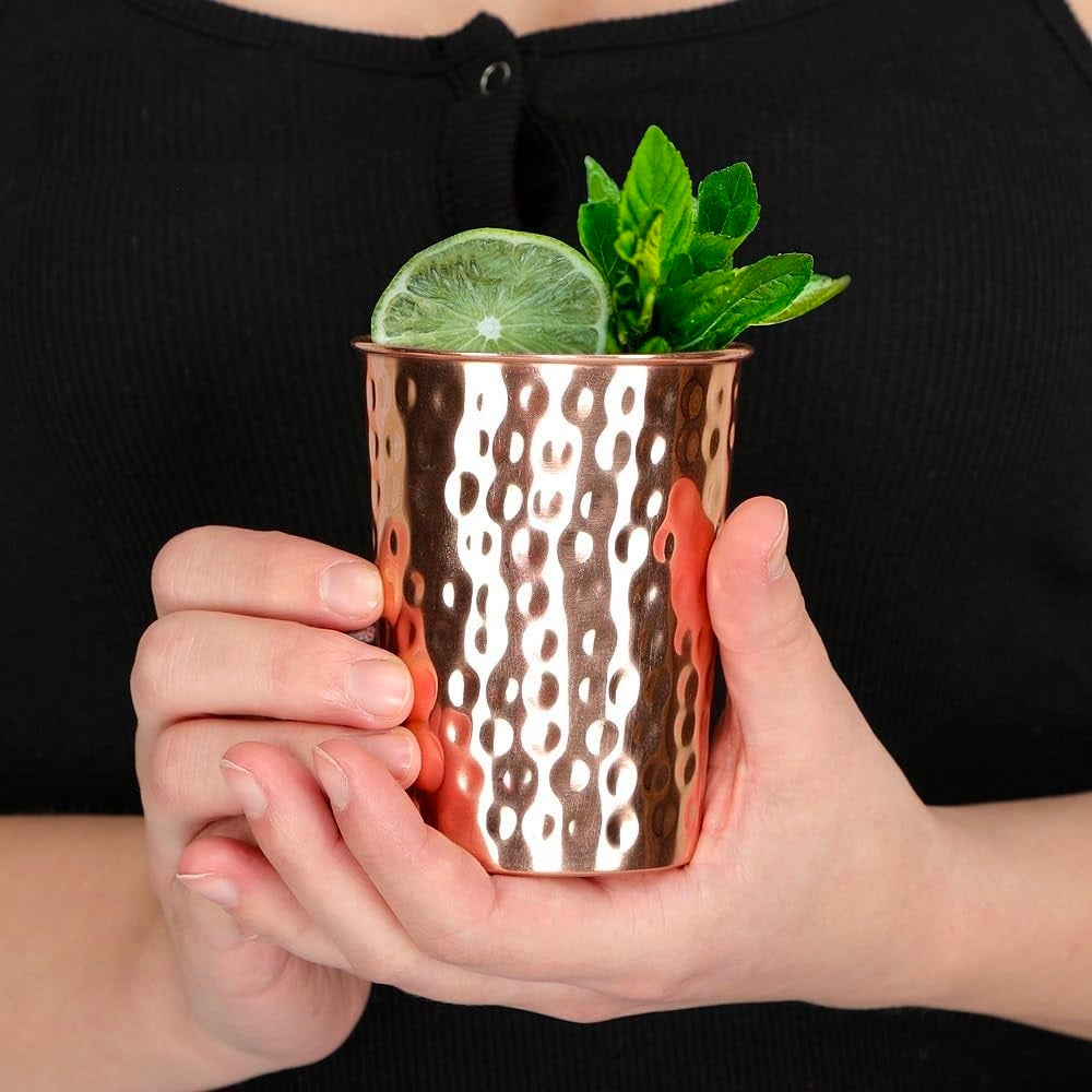 Handmade Copper Water Glass | Eco Friendly Drinkware for Daily Use Pack Of 1 Pc