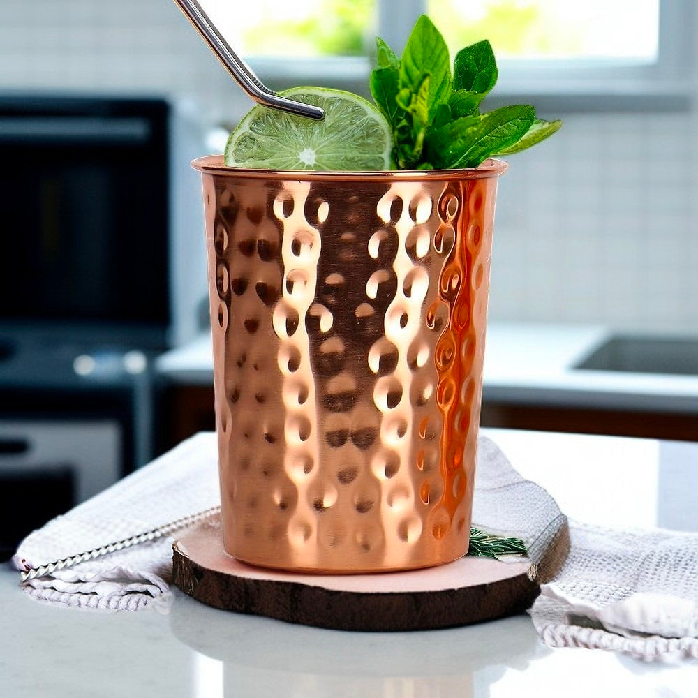 Handmade Copper Water Glass | Eco Friendly Drinkware for Daily Use Pack Of 1 Pc