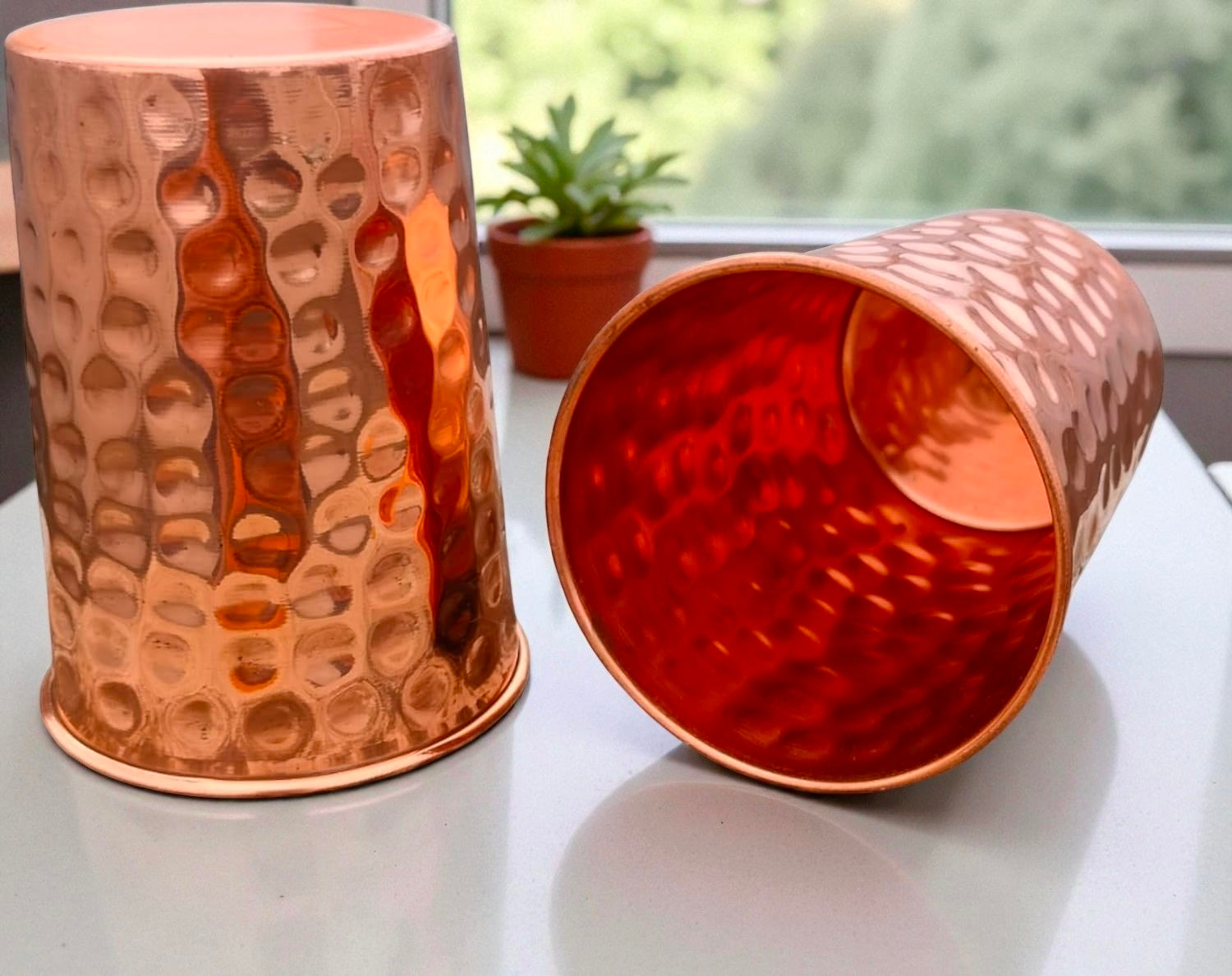 Copper Water Glass Set | Pure Copper Tumblers Gift Set Pack Of 1 Pc