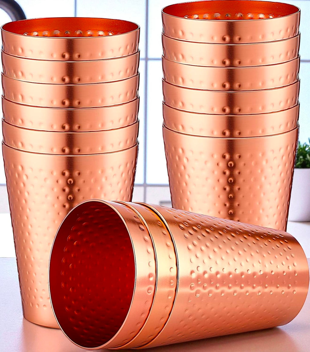 Ayurvedic Pure Copper Glass | Handmade Hammered Water Tumbler Pack Of 1 Pc