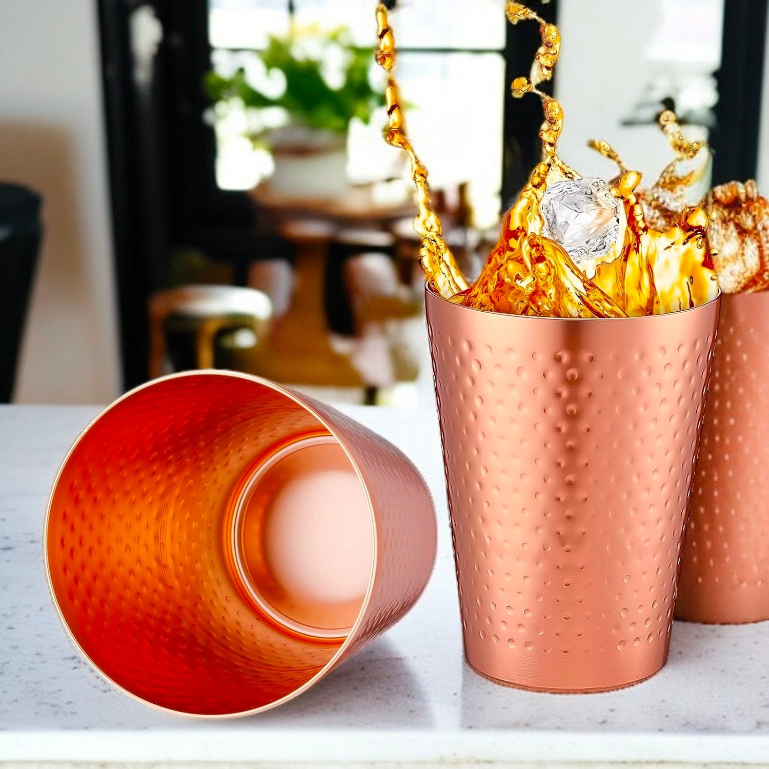 Ayurvedic Pure Copper Glass | Handmade Hammered Water Tumbler Pack Of 1 Pc