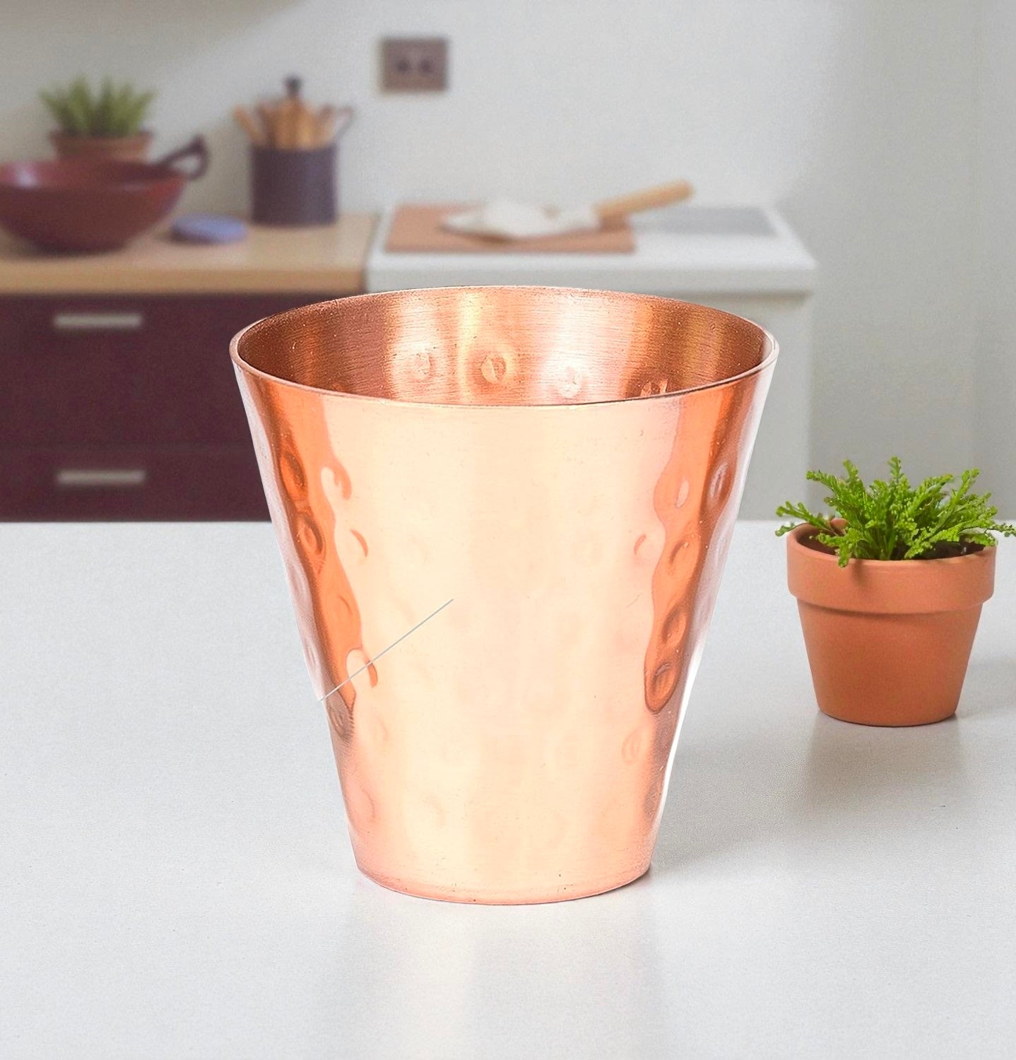 Indian Pure Copper Water Glass | Handmade Drinking Copper Small Cup Pack Of 1 Pc